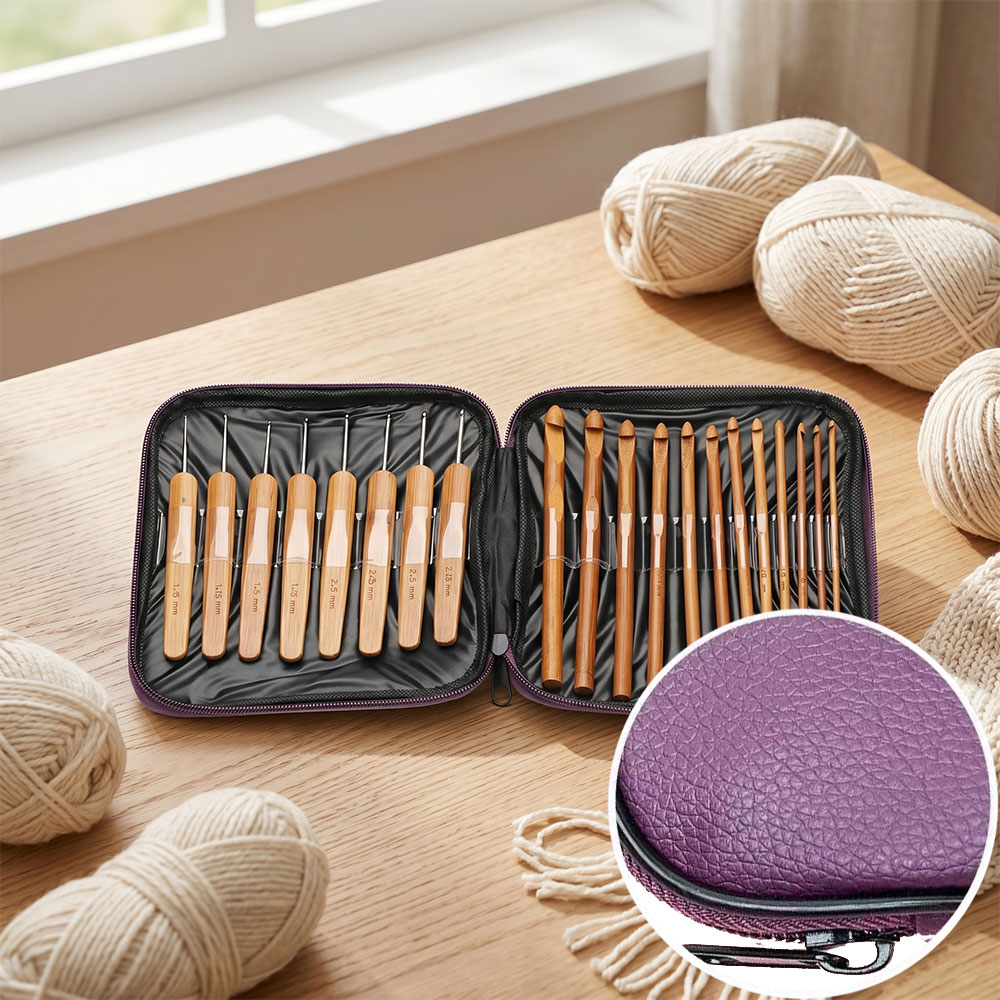 74pcs Bamboo Crochet Hooks Set - огляд і ціна Tool Bag