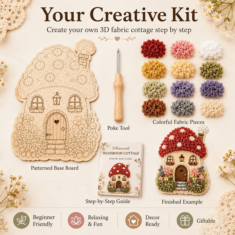 3D Mushroom House Poke Art DIY - огляд і ціна Tool Set